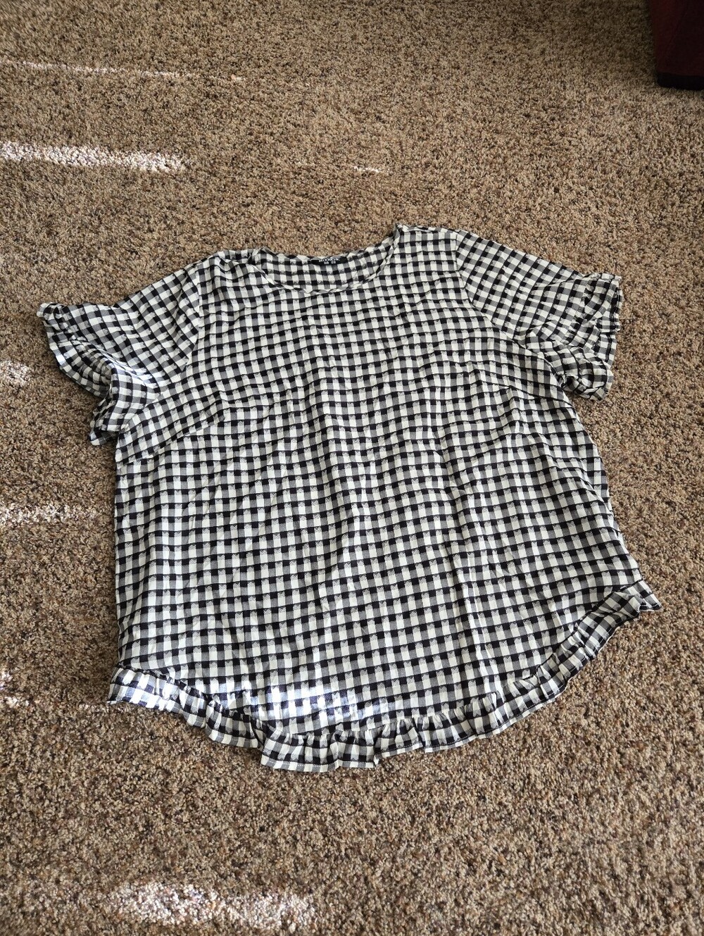 New Bloomchic Top In Black Check Size 5x